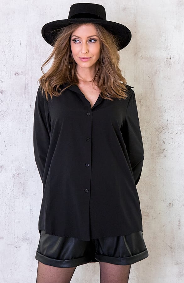 Basic Blouse Dames Zwart – shoparchief, foto 3