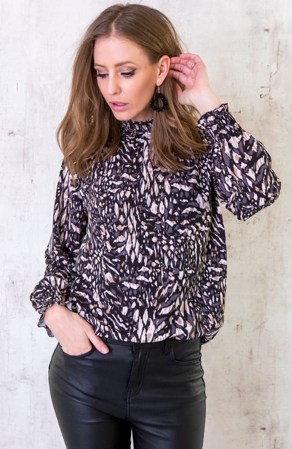 Col blouse Print Grijs – shoparchief, foto 3
