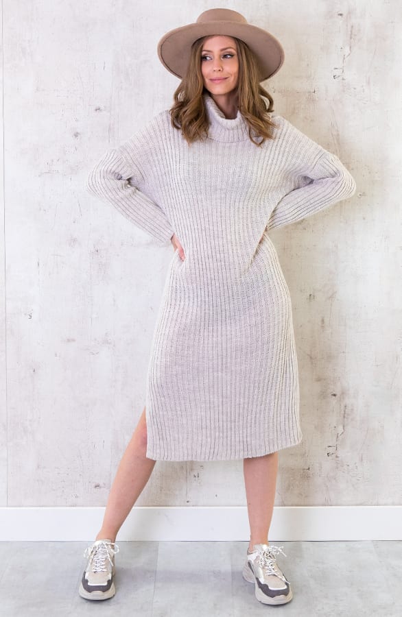 Coljurk Gebreid Lang Beige – shoparchief, foto 1