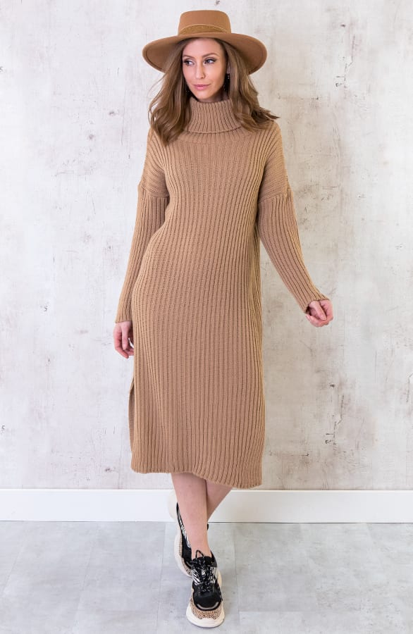 Coljurk Gebreid Lang Camel – shoparchief, foto 3