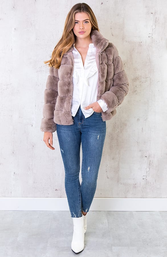 Faux Fur Jacke Taupe, Shoparchiv, Foto 6