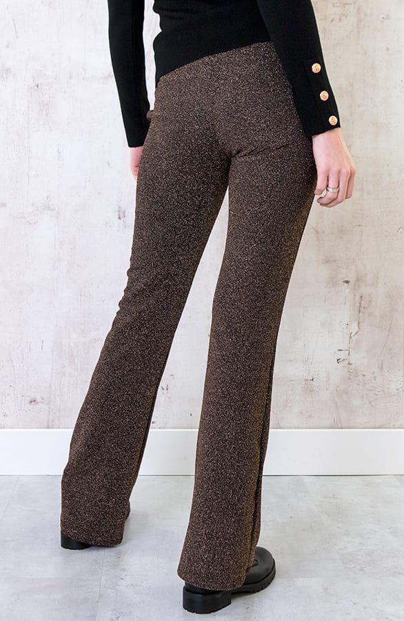 Flared Broek Lurex Brons – shoparchief, foto 4