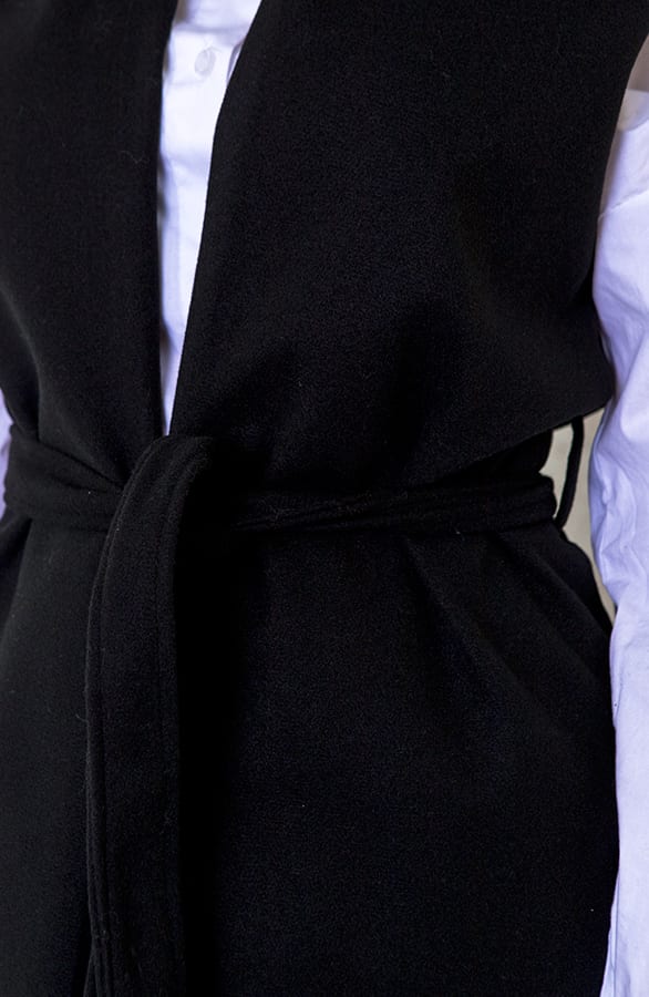 Fleece Strik Vest Zwart – shoparchief, foto 4