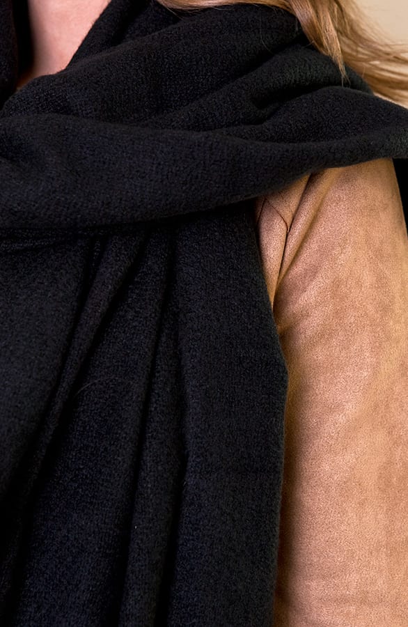 Luxe Cashmere Sjaal Zwart – shoparchief, foto 2
