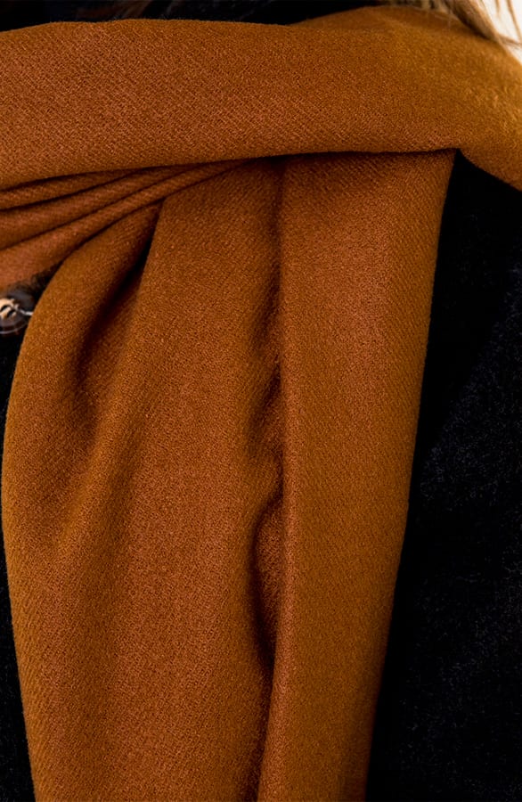 Luxe Sjaal Cashmere Uni Cognac – shoparchief, foto 2
