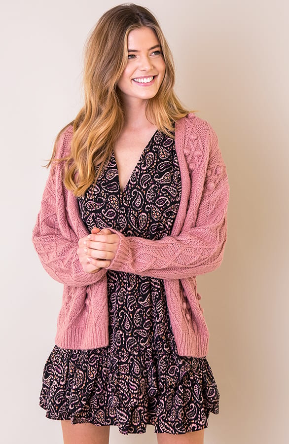 Pompon Vest Gebreid Roze – shoparchief, foto 7