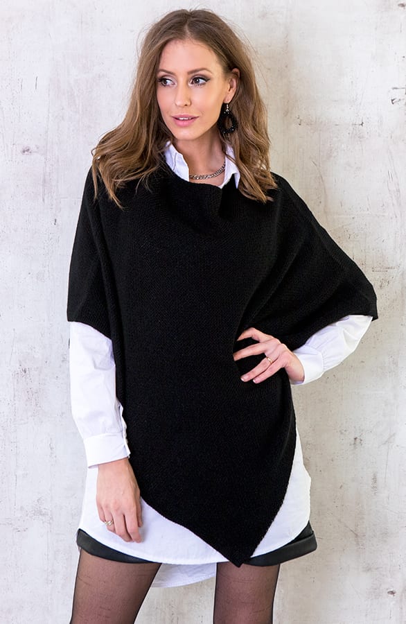Poncho Gebreid Zwart – shoparchief, foto 2