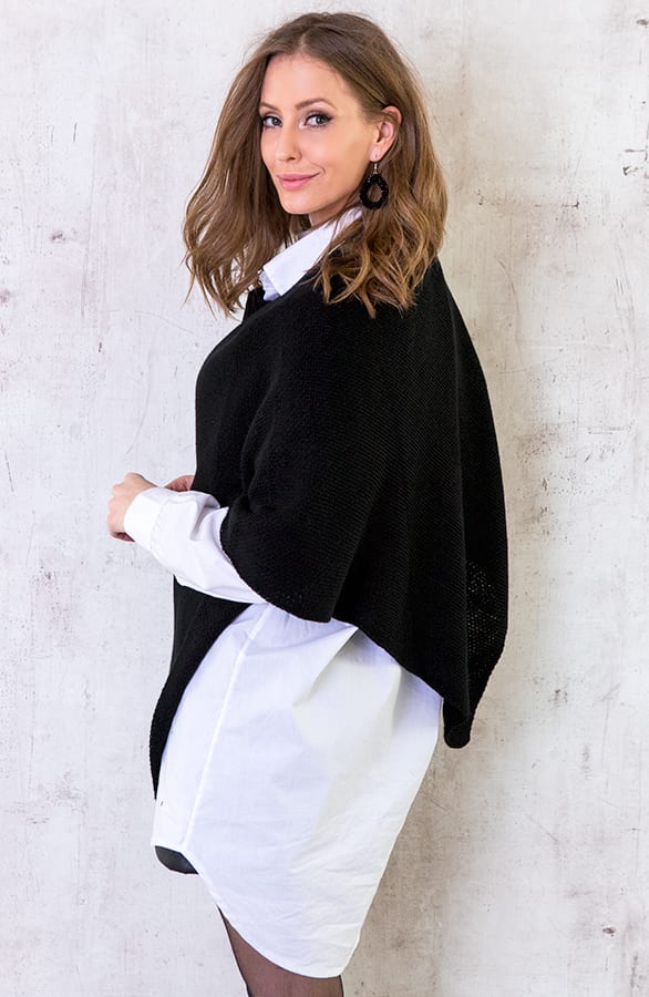 Poncho Gebreid Zwart – shoparchief, foto 3