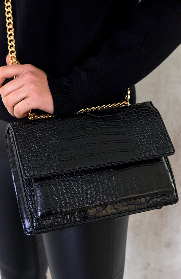 Slangenprint Deluxe Tas Zwart – shoparchief, foto 1