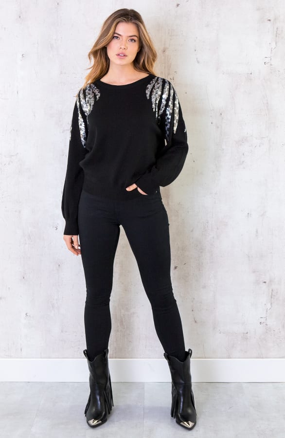 Trui Met Pailletten Zwart – shoparchief, foto 3