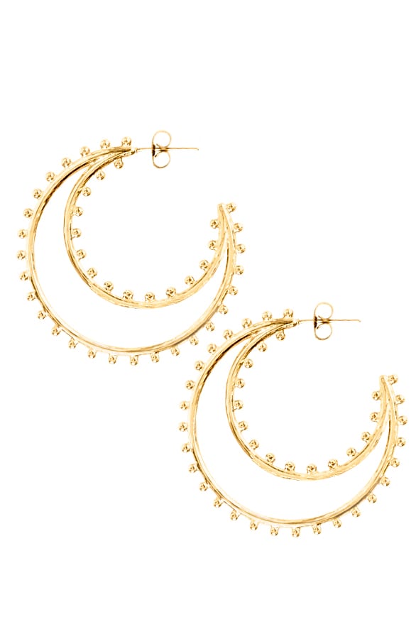 Duo Creool Oorbellen Studs Goud – shoparchief, foto 1