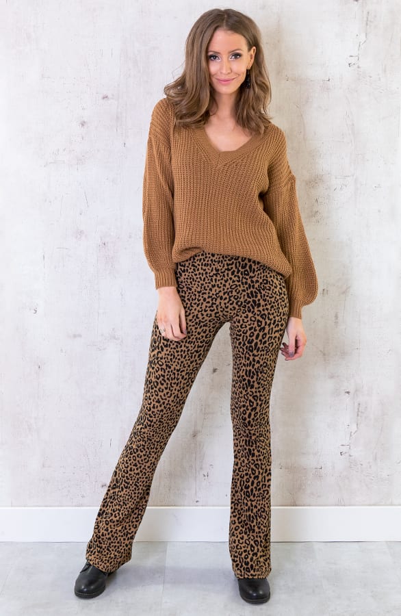 Gebreide Trui Met V-hals Camel – shoparchief, foto 4