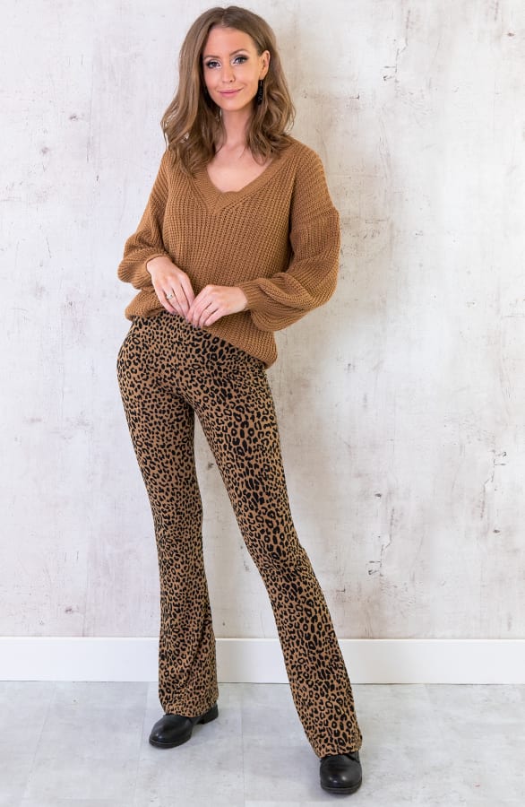 Gebreide Trui Met V-hals Camel – shoparchief, foto 7