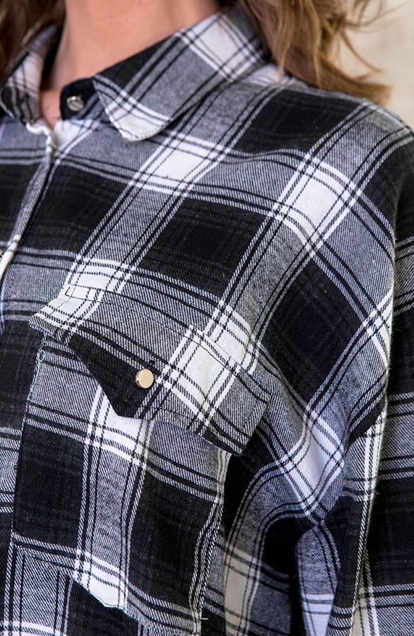 Oversized Blouse Geblokt – shoparchief, foto 5