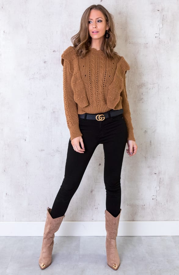 Ruches Trui Gehaakt Camel – shoparchief, foto 6
