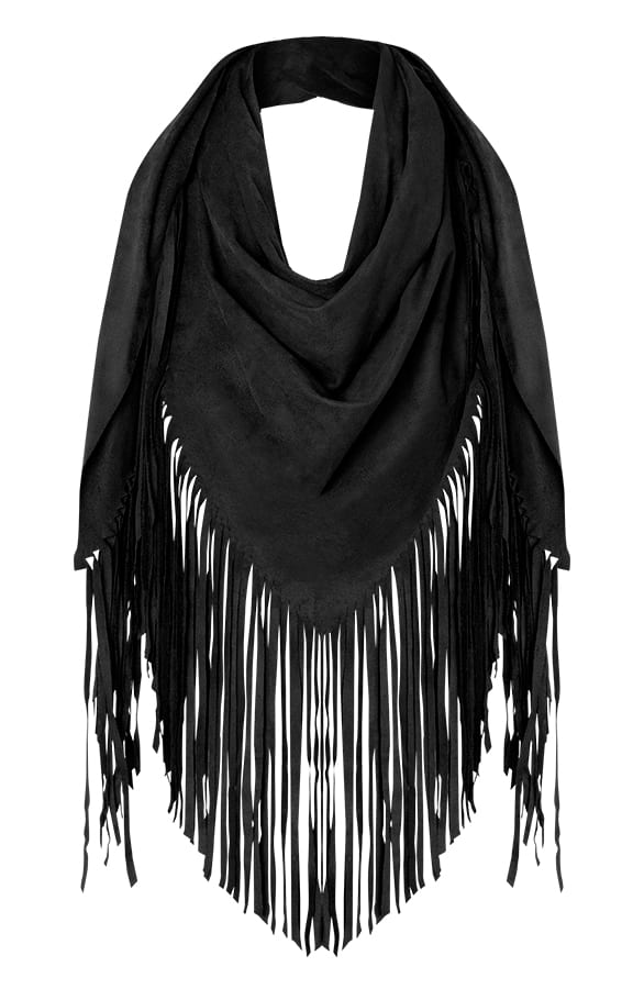 Suede Poncho Zwart – shoparchief, foto 1