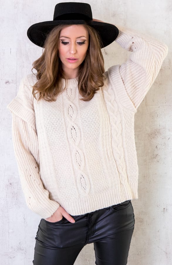 Trui Met Kabel Creme – shoparchief, foto 5