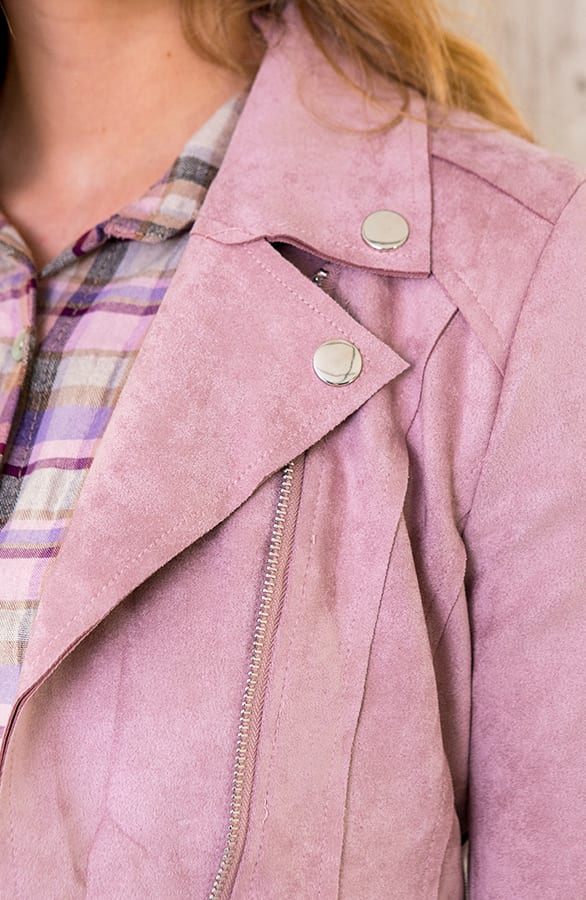 Biker Jacket Suede Dust Pink – shoparchief, foto 5