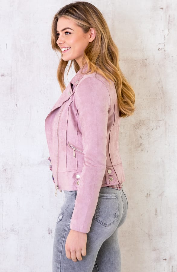 Biker Jacket Suede Dust Pink – shoparchief, foto 2