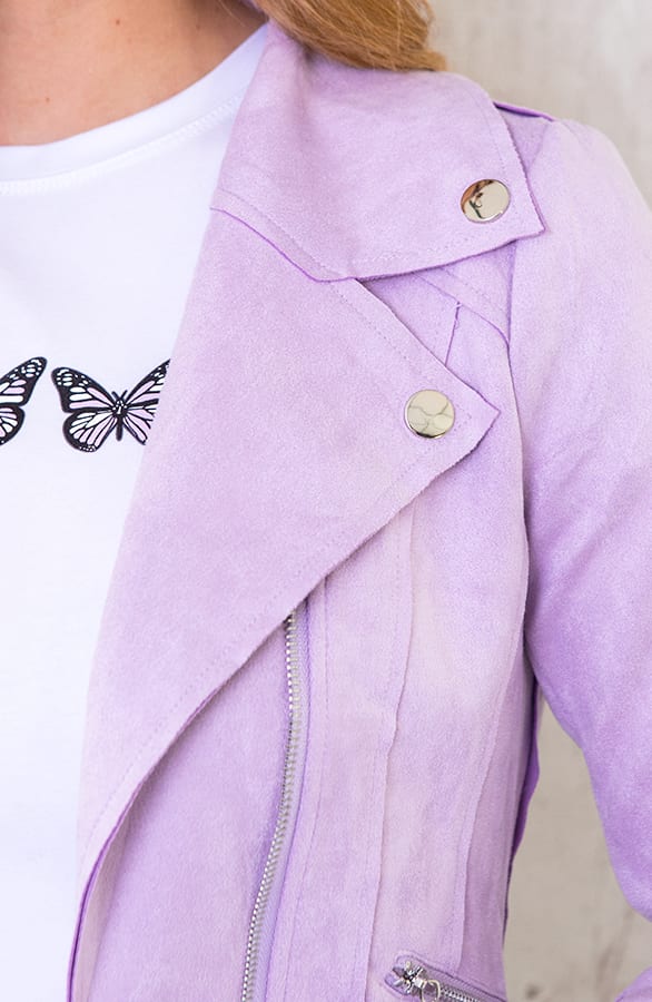Biker Jacket Suede Lila – shoparchief, foto 3