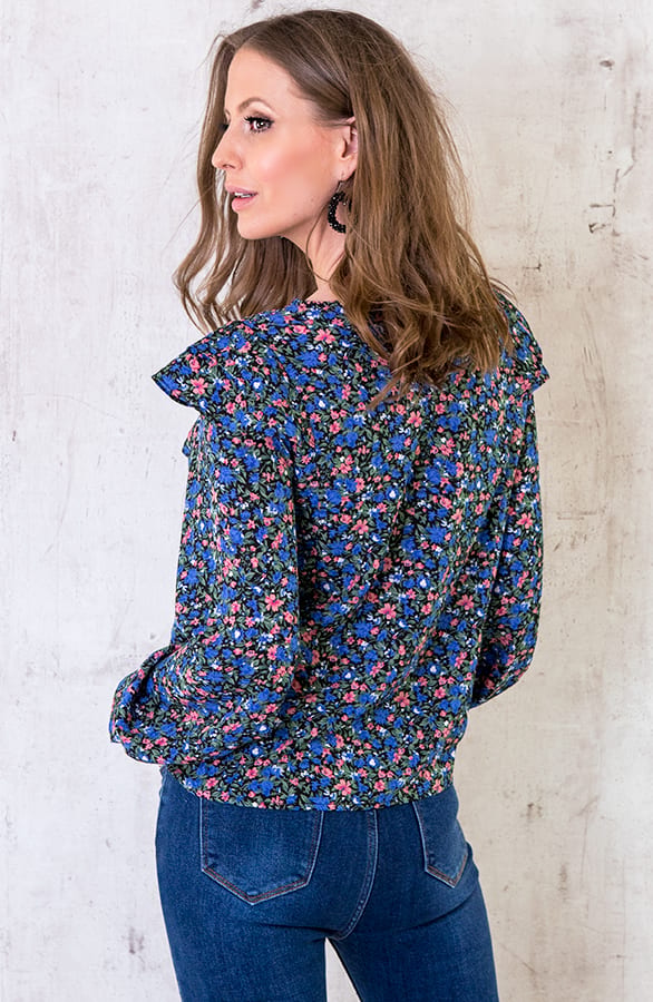 Bloemen Ruches Blouse – shoparchief, foto 3