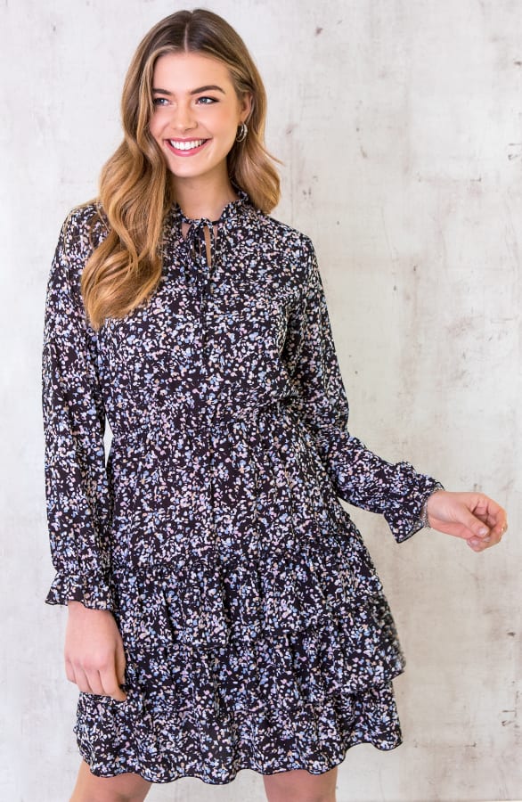Bloemen Ruches Jurk Pastel – shoparchief, foto 1