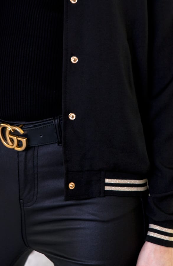 Bomberjacket Button Zwart Goud – shoparchief, foto 5