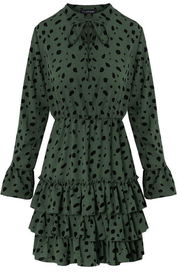 Cheetah Jurk Ruches Legergroen – shoparchief, foto 8
