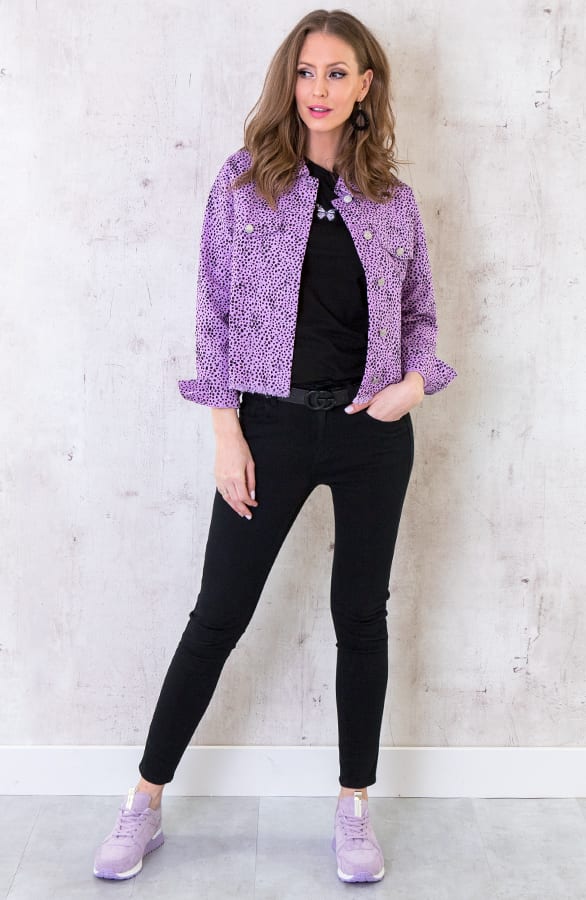 Cheetah Spijkerjacket Lila – shoparchief, foto 5