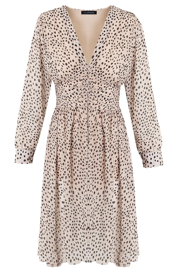 Cheetahprint Jurk Beige Met Zwart – shoparchief, foto 7