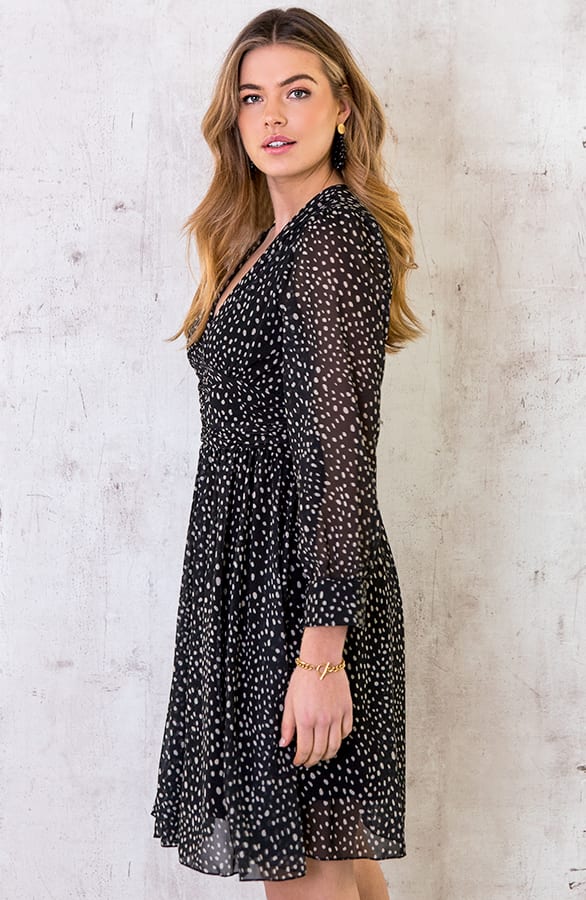 Cheetahprint Jurk Zwart Met Beige – shoparchief, foto 3