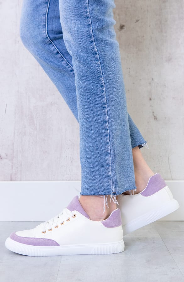 Dames Sneakers Wit Lila – shoparchief, foto 4