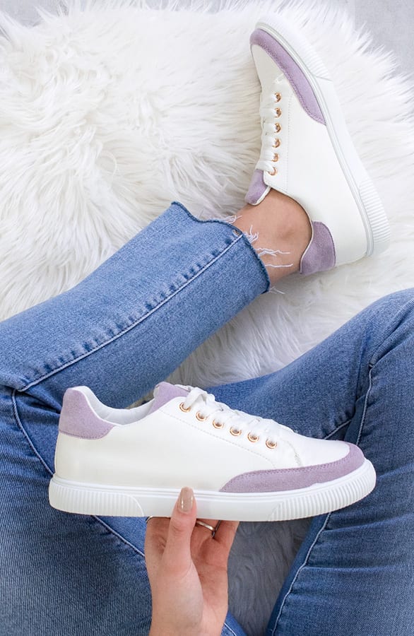 Dames Sneakers Wit Lila – shoparchief, foto 1