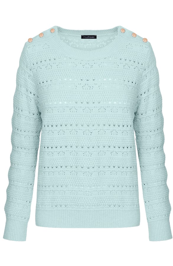 Gehaakte Trui Met Knopen Mint – shoparchief, foto 7