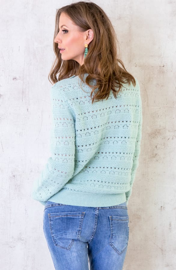 Gehaakte Trui Met Knopen Mint – shoparchief, foto 3
