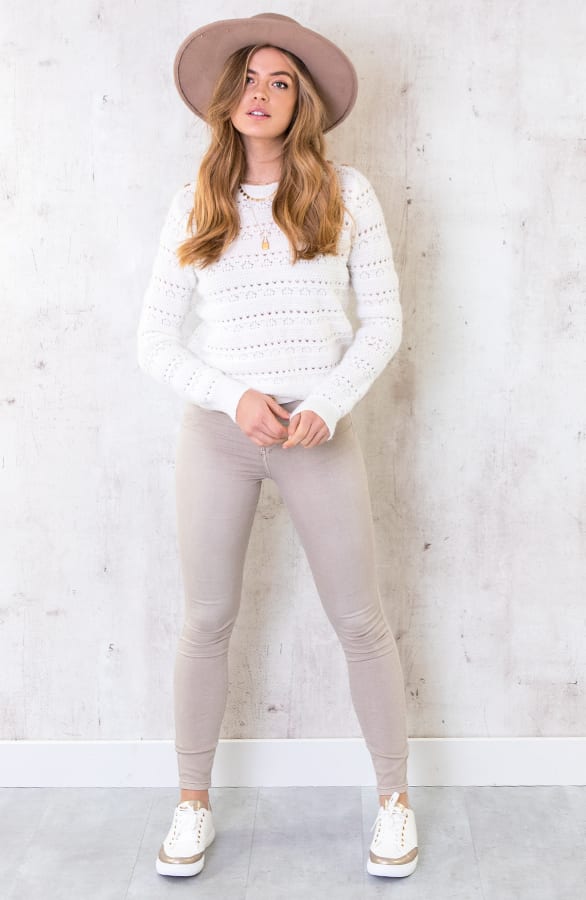 Gehaakte Trui Met Knopen Wit – shoparchief, foto 3