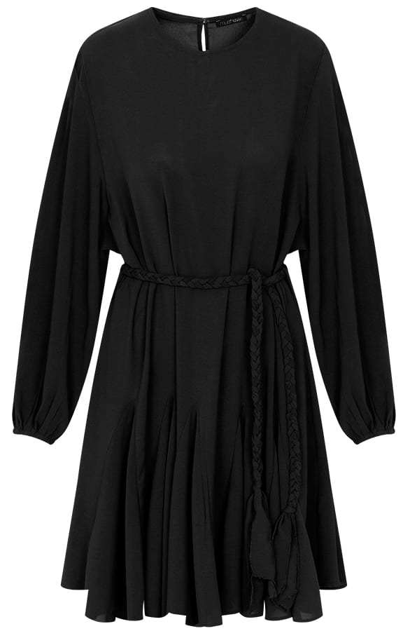 Jurk Met Plooien Zwart – shoparchief, foto 1