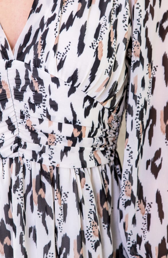 Jurk Met Print Dames Beige – shoparchief, foto 6