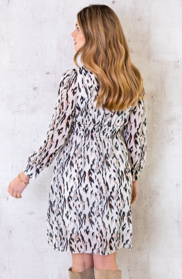 Jurk Met Print Dames Beige – shoparchief, foto 7