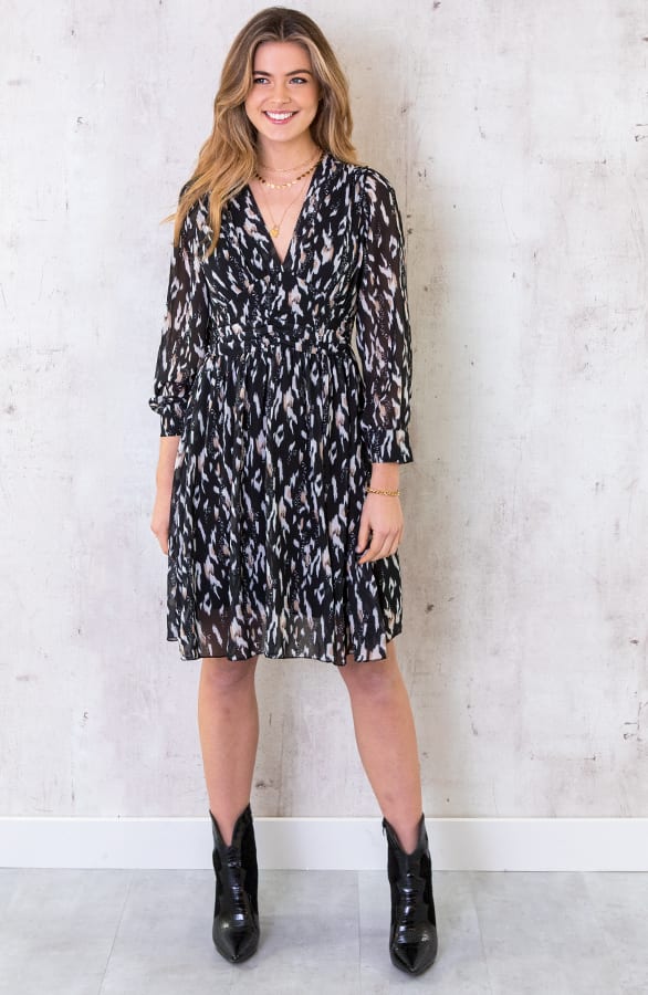 Jurk Met Print Dames Zwart – shoparchief, foto 2