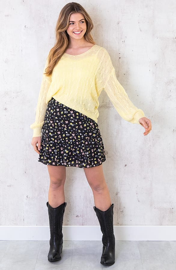 Kabeltrui Met V-hals Soft Yellow – shoparchief, foto 2