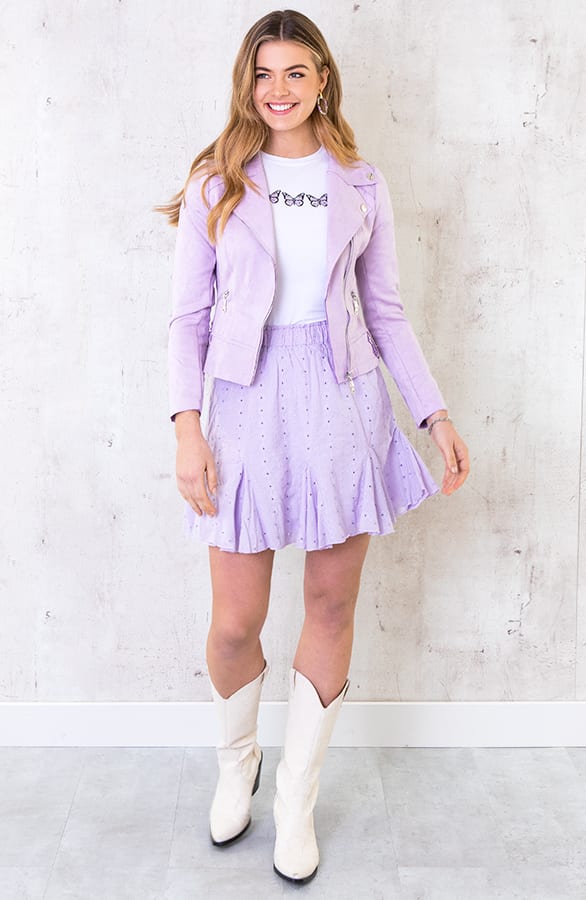 Katoenen Rok Embroidery Lila – shoparchief, foto 4