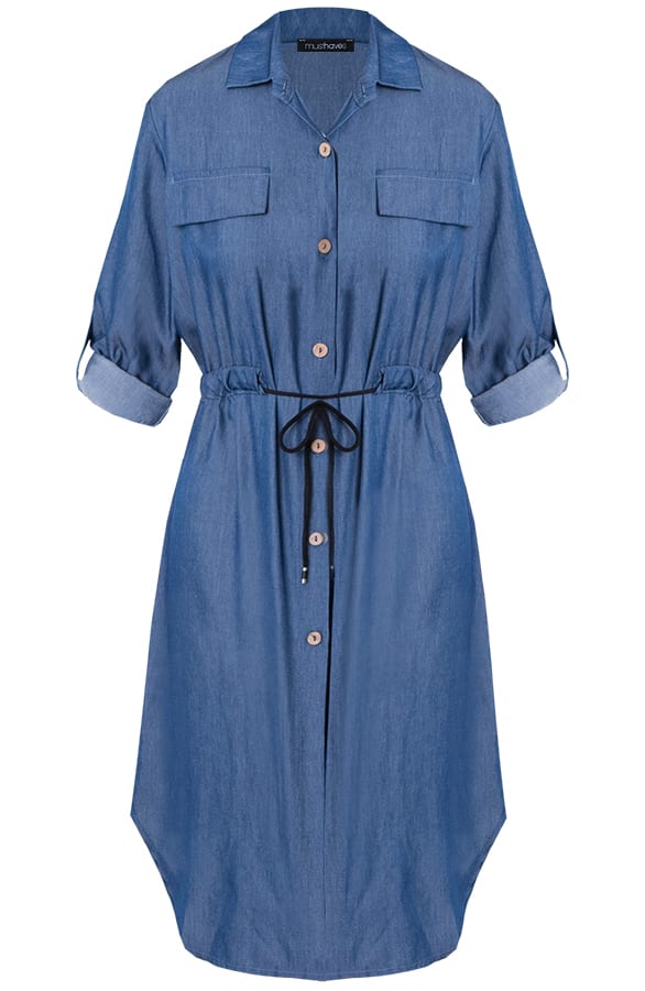 Knopen Jurk Denim – shoparchief, foto 1