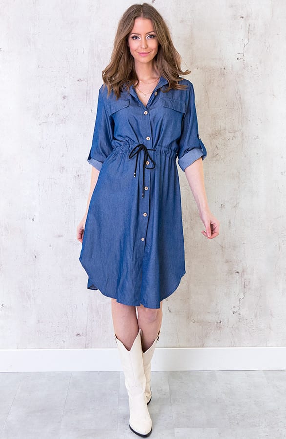Knopen Jurk Denim – shoparchief, foto 3