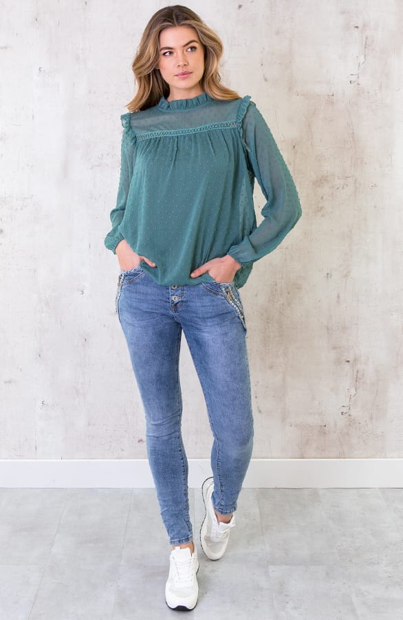 Laurent Blouse Dust Mint – shoparchief, foto 4