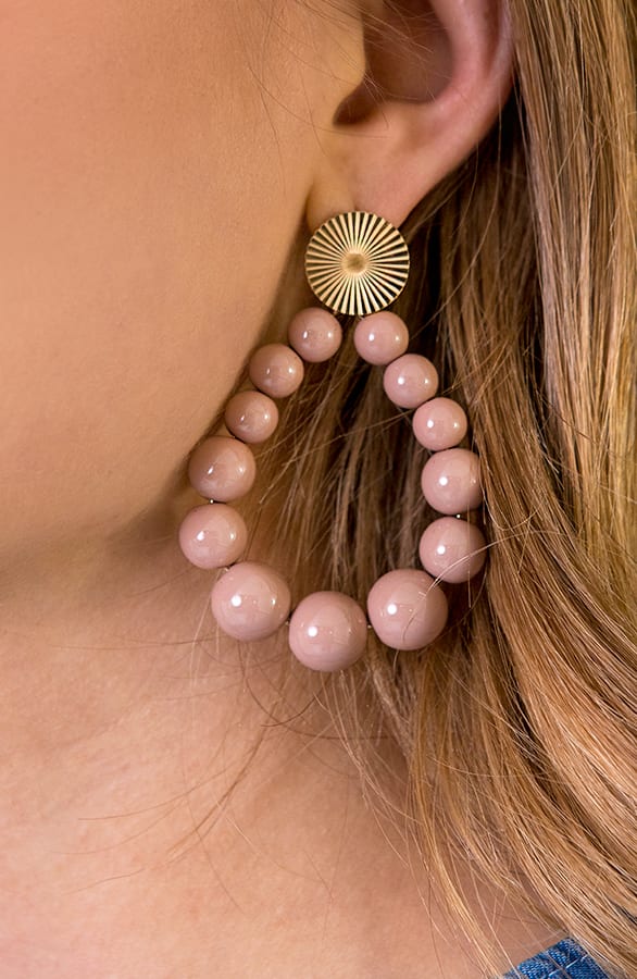 Luxury Beads Oorbellen Taupe – shoparchief, foto 1