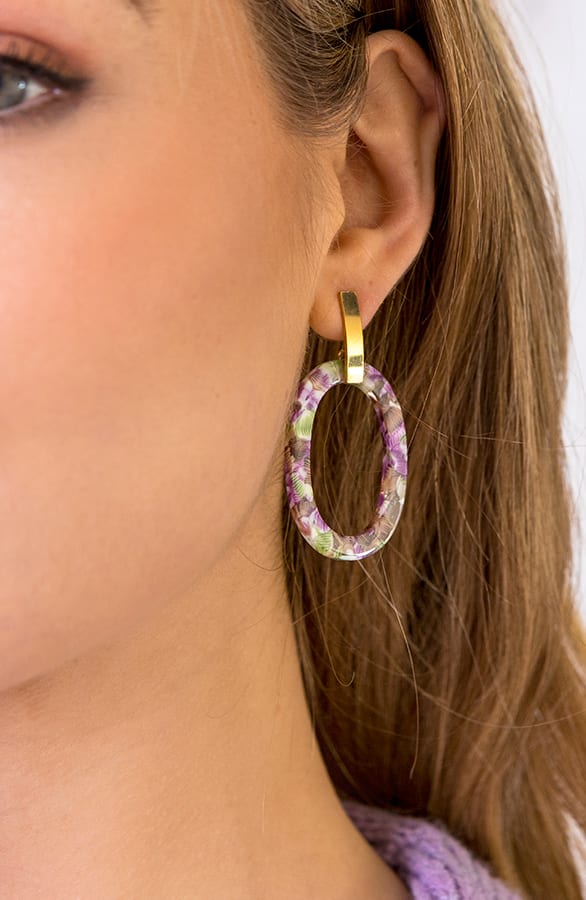 Luxury Botanical Oorbellen Lila – shoparchief, foto 1