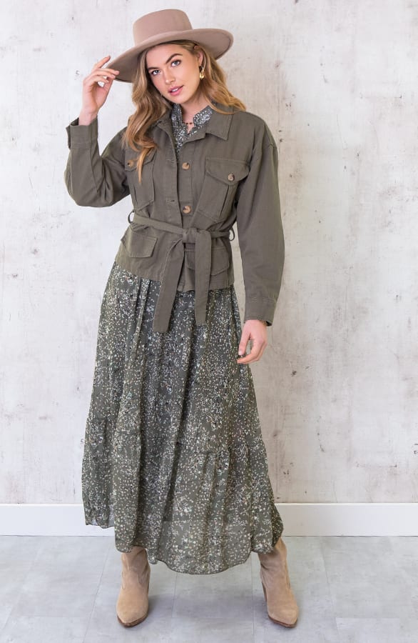 Maxi Jurk Bloemen Limited Groen – shoparchief, foto 3
