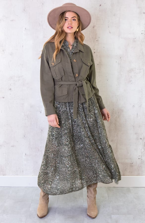 Maxi Jurk Bloemen Limited Groen – shoparchief, foto 2