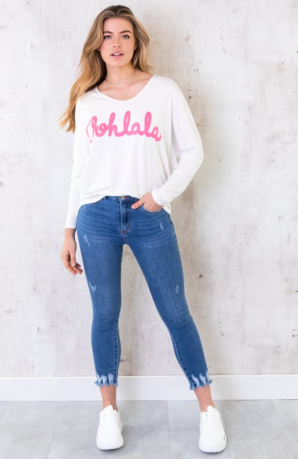 Oohlala Trui Wit Fuchsia – shoparchief, foto 2